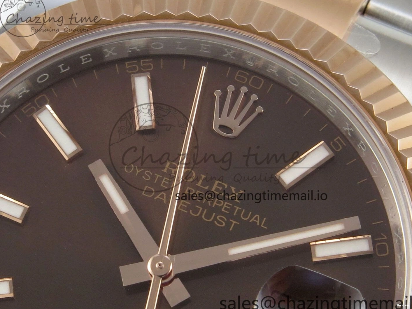 MiroTime 0210 Effortless DateJust 41 126331 SS RG ARF 1:1 Best Edition Brown Stick Dial on Oyster Bracelet SH3235 (Weighted) 201